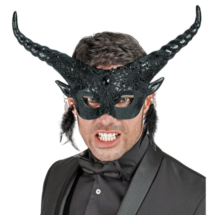 Halloween Augenmaske Schwarzer Teufel