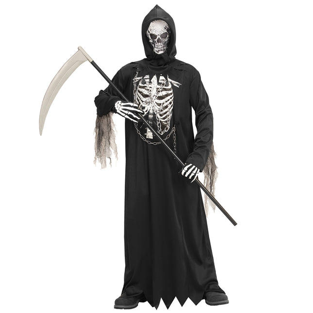 Halloween Kostüm Kind Sensenmann Skelett
