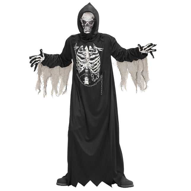 Halloween Kostüm Kind Sensenmann Skelett
