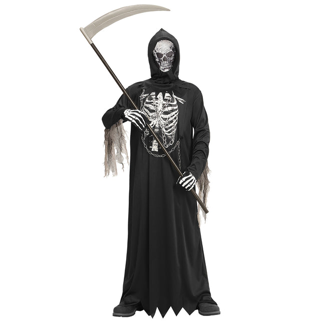 Halloween Kostüm Kind Sensenmann Skelett