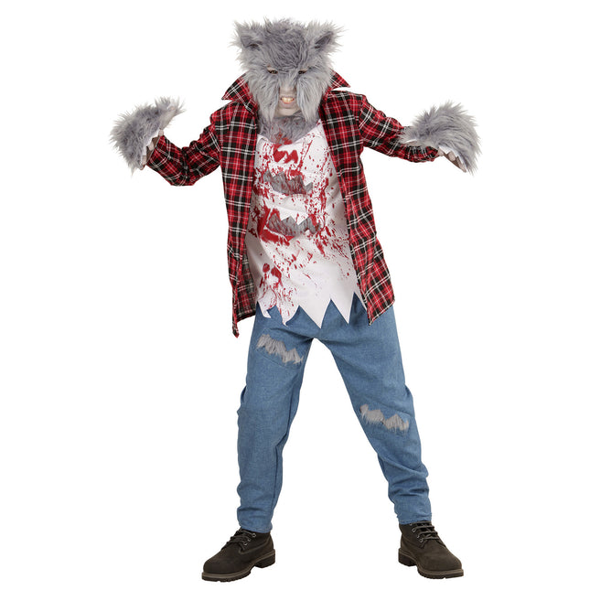 Halloween Kostüm Rot Blau Kind Werwolf