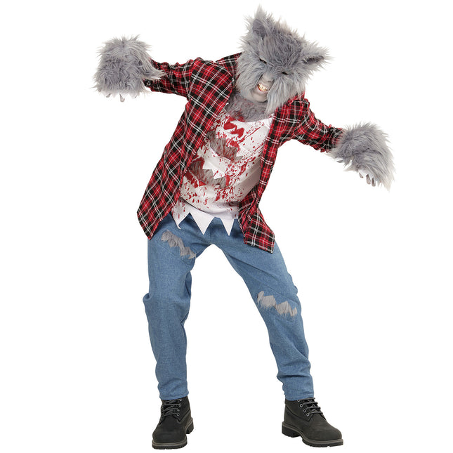 Halloween Kostüm Rot Blau Kind Werwolf