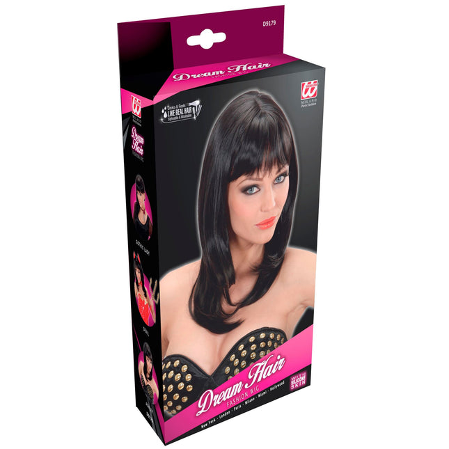 Schwarze Perücke Ashley