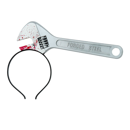 Halloween Haarband Schraubenschlüssel mit Blut
