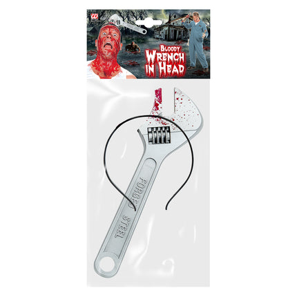 Halloween Haarband Schraubenschlüssel mit Blut