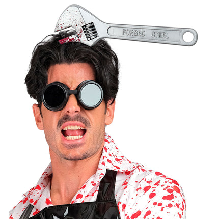 Halloween Haarband Schraubenschlüssel mit Blut