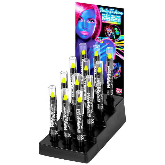 Neongelbe Schminkstifte Glow In The Dark 3.5ml