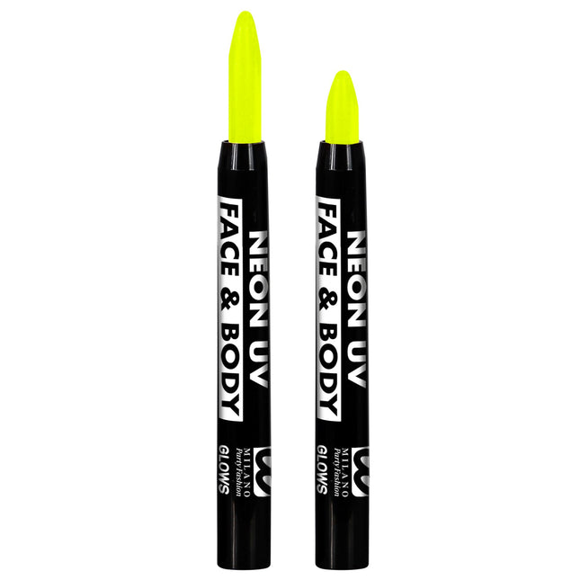Neongelbe Schminkstifte Glow In The Dark 3.5ml