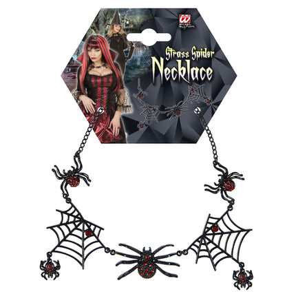 Halloween Halskette Schwarze Spinnen