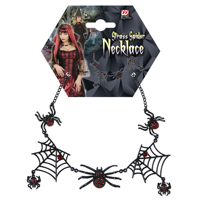 Halloween Halskette Schwarze Spinnen
