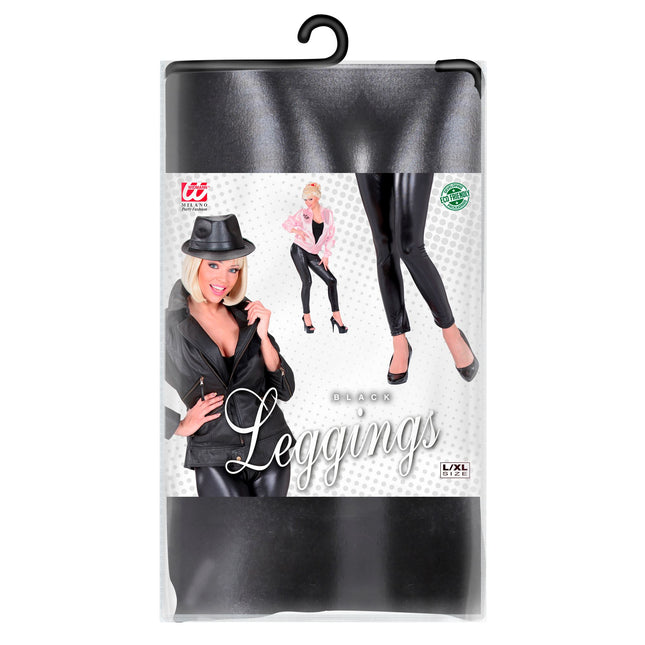 Schwarze Fake Leder Leggings