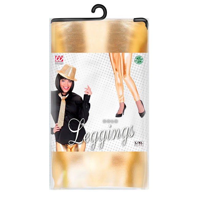 Goldfarbene Kunstleder Leggings