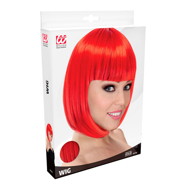 Rote Perücke Bob mit Pony
