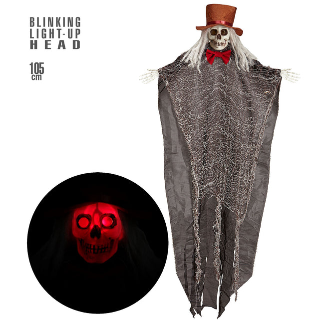 Halloween Puppe Bräutigam mit Lichtern 1,05m