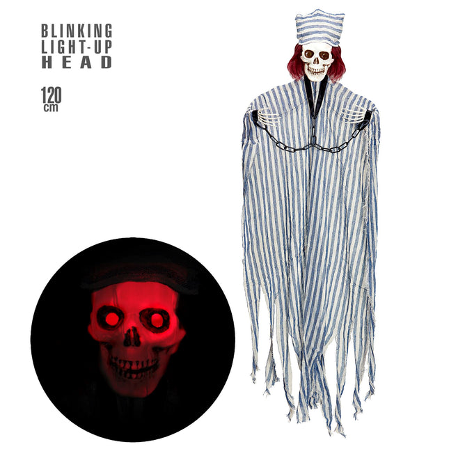 Halloween Puppe Gefangener mit Licht 1,2m
