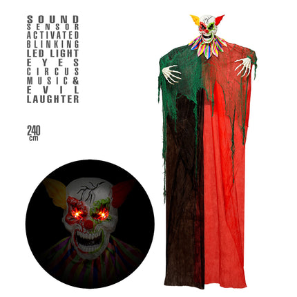 Halloween Puppe Clown mit Licht und Sound 2,4m