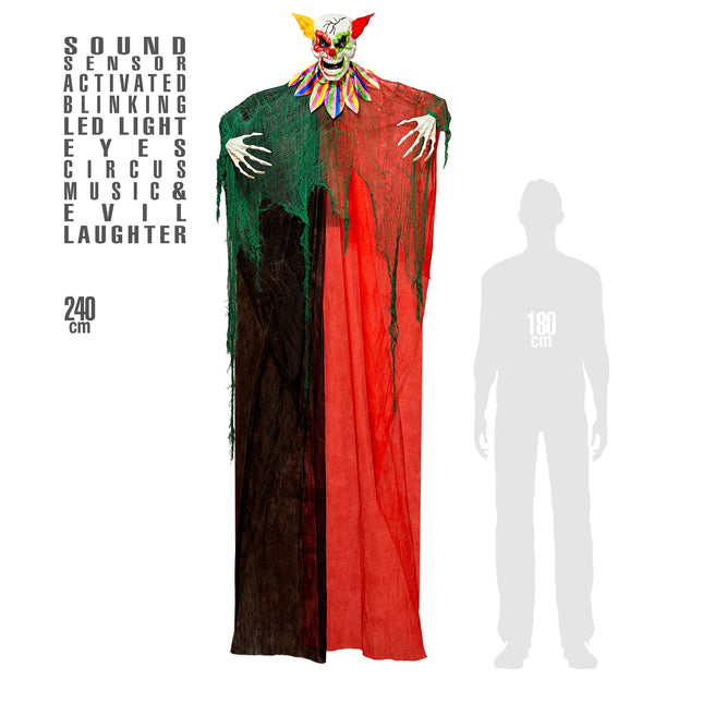 Halloween Puppe Clown mit Licht und Sound 2,4m