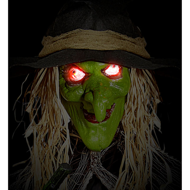 Halloween Hängende Dekoration Hexe mit Licht und Sound 2,4m
