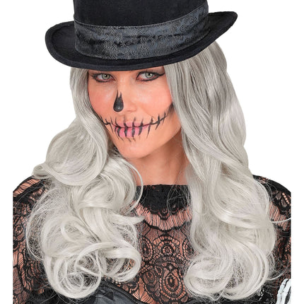 Halloween-Perücke, hellgrau