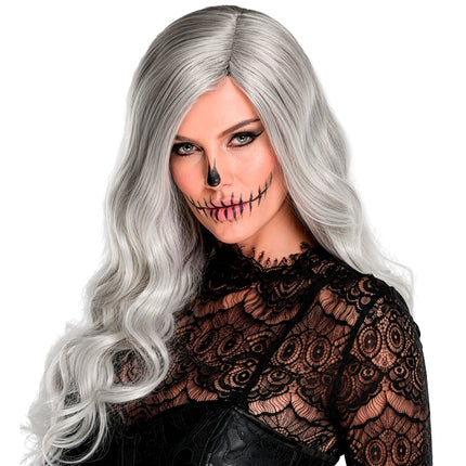 Halloween-Perücke, hellgrau