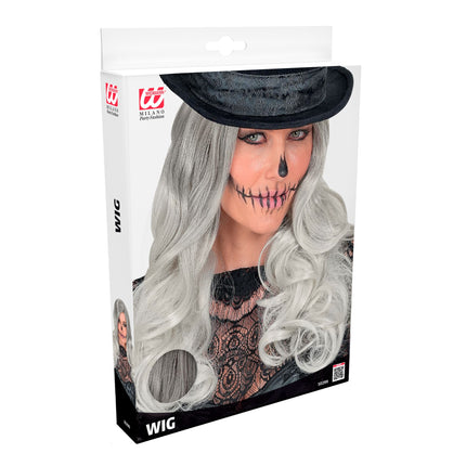 Halloween-Perücke, hellgrau