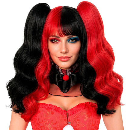 Halloween-Perücke „Harlekin“ mit Haarverlängerungen