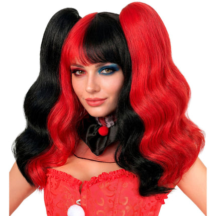 Halloween-Perücke „Harlekin“ mit Haarverlängerungen