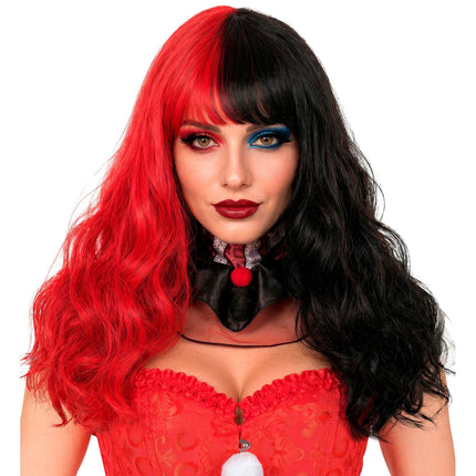Halloween-Perücke „Harlekin“ mit Haarverlängerungen