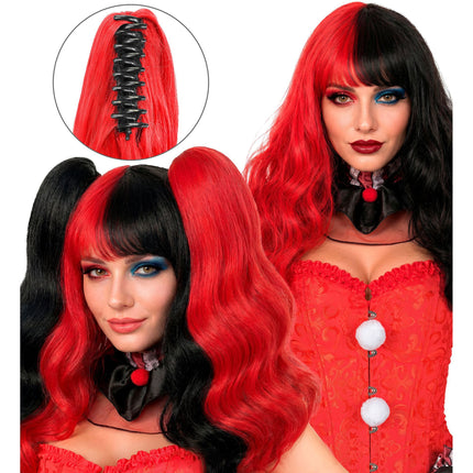 Halloween-Perücke „Harlekin“ mit Haarverlängerungen