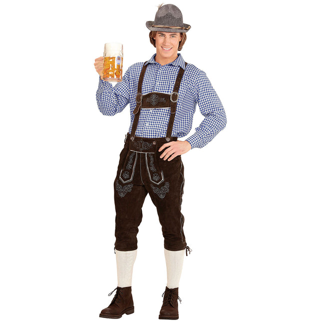 Oktoberfest Hemd Blau Weiß Männer