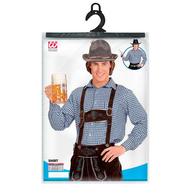 Oktoberfest Hemd Blau Weiß Männer