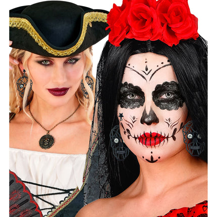 Halloween-Ohrringe mit Skeletten