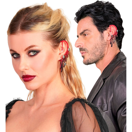 Halloween-Ohrklemme (Pseudo-Piercing) – Blut