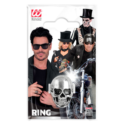 Halloween-Ring mit glänzendem Totenkopf