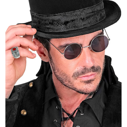 Halloween-Ring mit rotem Edelstein