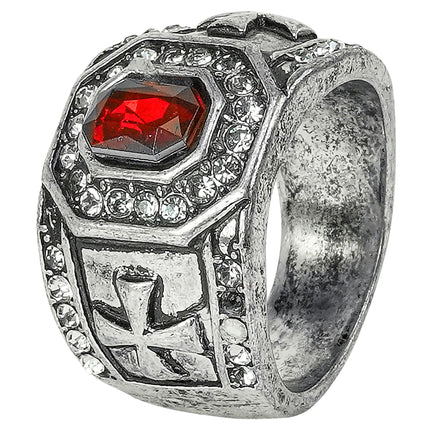 Halloween-Ring mit rotem Edelstein