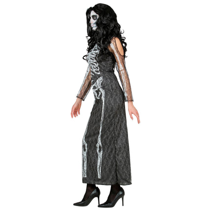 Halloween Kleid Damen Lang Skelett