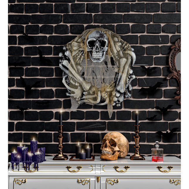 Halloween Wanddekoration Knochen Kranz 50cm