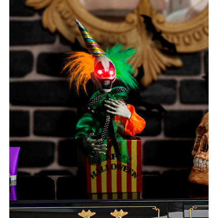 Clown Springende Puppe mit Sound und Licht 37cm