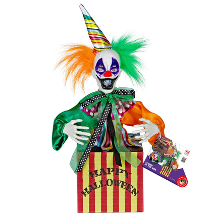 Clown Springende Puppe mit Sound und Licht 37cm