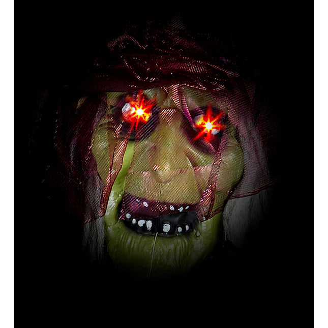 Halloween Puppe Hexe mit Licht 1,7m
