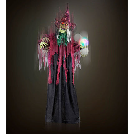 Halloween Puppe Hexe mit Licht 1,7m