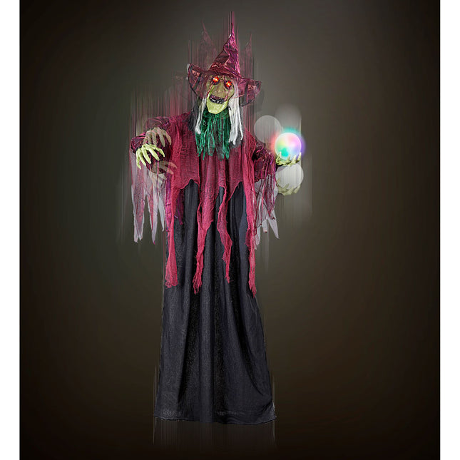 Halloween Puppe Hexe mit Licht 1,7m
