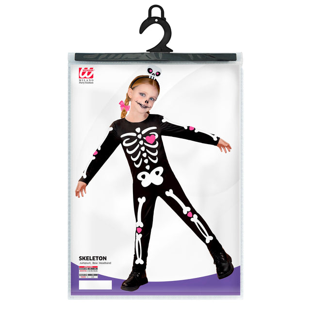 Skelett Jumpsuit Schwarz Weiß Mädchen