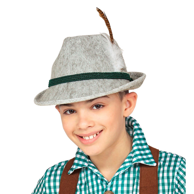 BAYERISCHER FILZHUT KIND, MIT FEDER