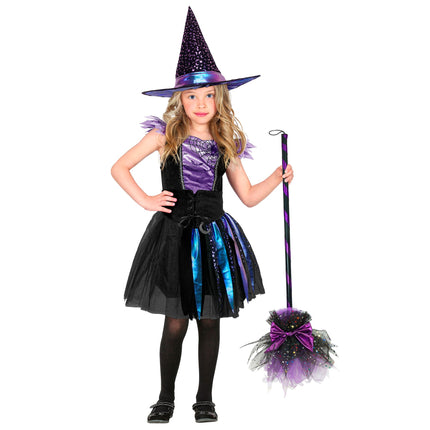 Halloween-Hexenhut für Kinder mit Sternen und Mond