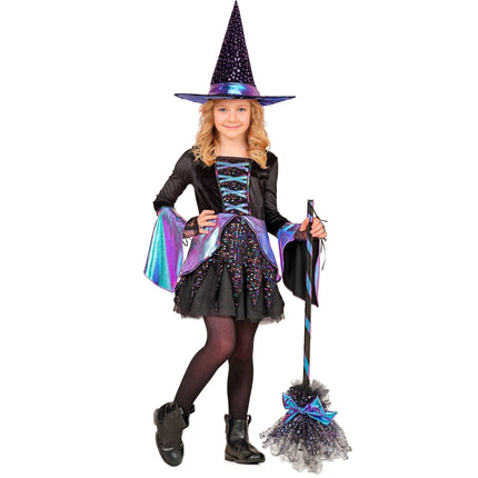Halloween-Hexenhut für Kinder mit Sternen und Mond