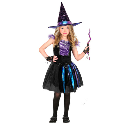 Halloween-Hexenhut für Kinder mit Sternen und Mond