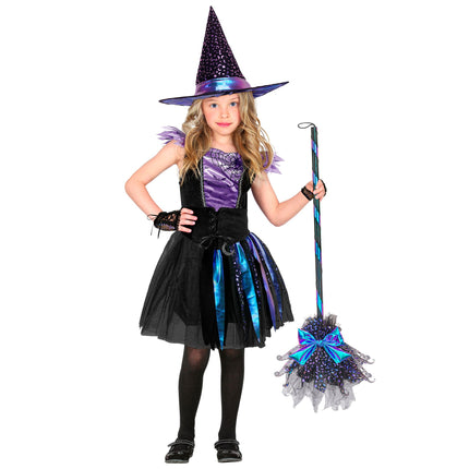 Halloween-Hexenbesen mit Sternen und Mond, 85 cm