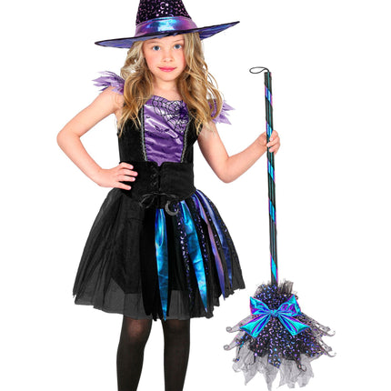 Halloween-Hexenbesen mit Sternen und Mond, 85 cm